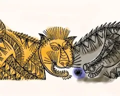 Собака і кішка (бірманська казка), собака і кішка, казки про домашніх для малюків тварин для