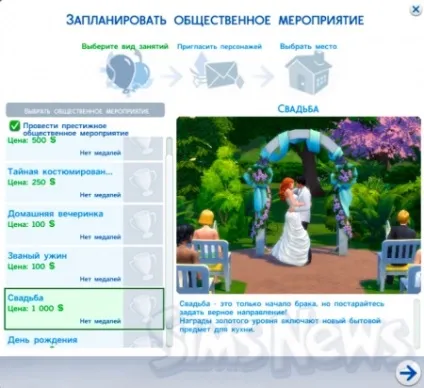 Весілля в Сімс 4