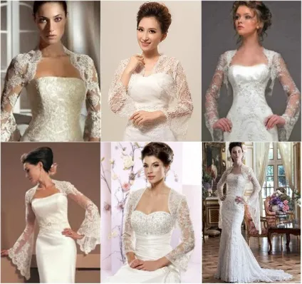 Весільне болеро з довгим рукавом - популярні моделі для наречених з фото (довгим) Весільне болеро з довгим рукавом - популярні моделі для наречених з фото