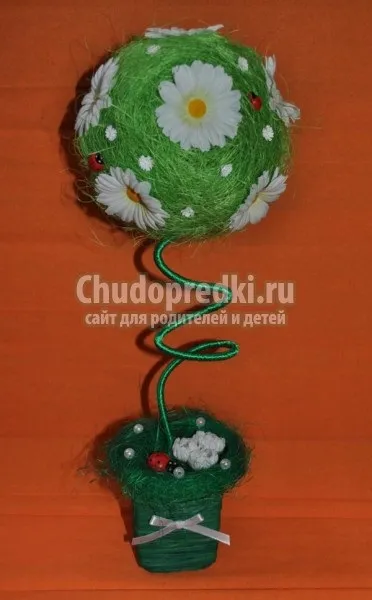 Топиарий з ромашками своїми руками (весняний топиарий з ромашками) Топиарий з ромашками своїми руками