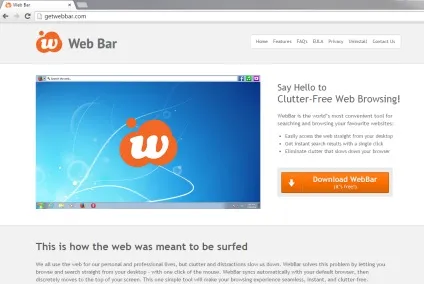 Видалення web bar toolbar
