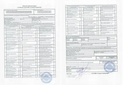 Діагностична карта замість талона техогляду (карта) Діагностична карта замість талона техогляду
