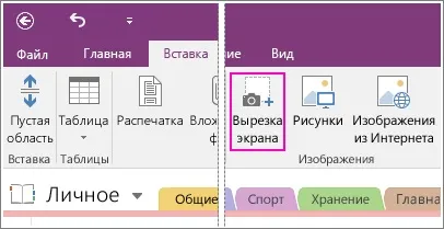 Вставка вирізки екрану на сторінку (екрану) Вставка вирізки екрану на сторінку