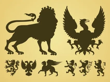 20 Наборів силуетів тварин у векторі (графіка) 20 Наборів силуетів тварин у векторі
