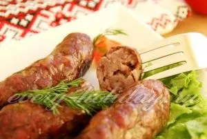 Домашні ковбаски зі свинини, запечені в духовці (домашні) Домашні ковбаски зі свинини, запечені в духовці