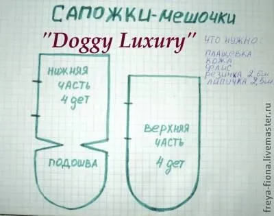 Черевички для собак викрійки - salta info (викрійки) Черевички для собак викрійки - salta info