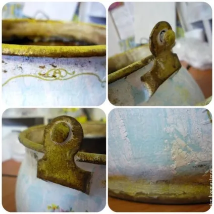 Декупаж старого чайника - ярмарок майстрів - ручна робота, handmade (наждачний папір) Декупаж старого чайника - ярмарок майстрів - ручна робота, handmade