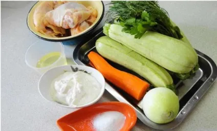 Курка з кабачками в мультиварці