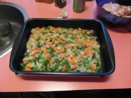Лінивий - рис з овочами і куркою (з уроків домоводства) (ароматним оливковою олією) Лінивий - рис з овочами і куркою (з уроків домоводства)