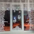 Новорічне прикраса вікон в дитячому саду (дитячому) Новорічне прикраса вікон в дитячому саду