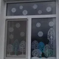 Новорічне прикраса вікон в дитячому саду (розвиток дитини) Новорічне прикраса вікон в дитячому саду