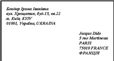 Опис, Укрпошта