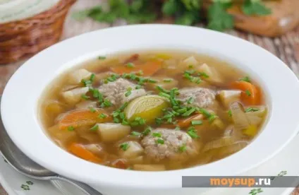 Популярний рецепт супу з курячими фрикадельками (фрикадельками) Популярний рецепт супу з курячими фрикадельками