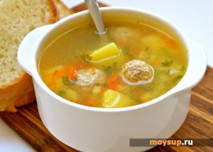 Популярний рецепт супу з курячими фрикадельками (супу курячими фрикадельками) Популярний рецепт супу з курячими фрикадельками