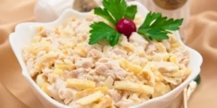 Салат «ніжність», 9 рецептів приготування з куркою, з карабовимі паличками, з шинкою, кулінарія