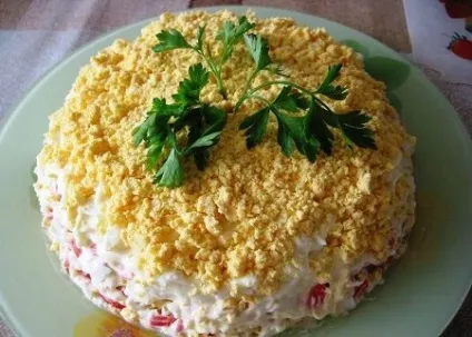 Салат «ніжність», 9 рецептів приготування з куркою, з карабовимі паличками, з шинкою, кулінарія