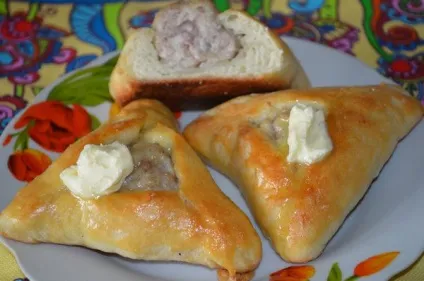 Татарські пиріжки ечпочмак з куркою (куркою) Татарські пиріжки ечпочмак з куркою