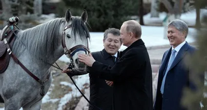 Атамбаєв подарував путину киргизького скакуна (подарував) Атамбаєв подарував путину киргизького скакуна