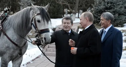 Атамбаєв подарував путину киргизького скакуна (Атамбаєв) Атамбаєв подарував путину киргизького скакуна