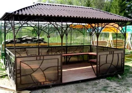 Альтанка з металопрофілю креслення і як зробити конструкцію з профілю своїми руками