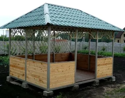 Альтанка з металопрофілю креслення і як зробити конструкцію з профілю своїми руками