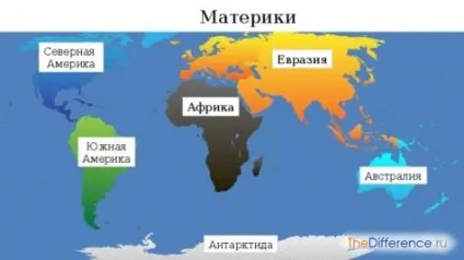 Чим відрізняються материки від частин світу, в чому різниця (відрізняються) Чим відрізняються материки від частин світу, в чому різниця