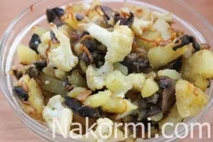 Цвітна капуста з грибами рецепт з фото крок за кроком