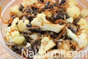 Цвітна капуста з грибами рецепт з фото крок за кроком