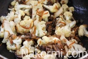 Цвітна капуста з грибами рецепт з фото крок за кроком
