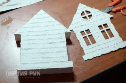 Декор будиночка - цегла і черепиця - ярмарок майстрів - ручна робота, handmade (структурна паста) Декор будиночка - цегла і черепиця - ярмарок майстрів - ручна робота, handmade