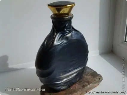 Декорування пляшки шкірою