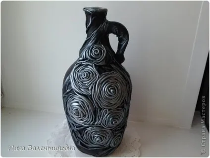 Декорування пляшки шкірою