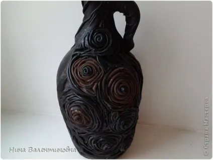 Декорування пляшки шкірою
