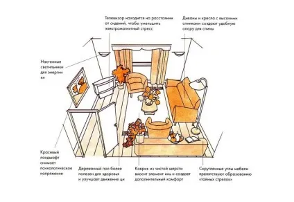 Вітальня по фен-шуй правила і фото інтер'єрів