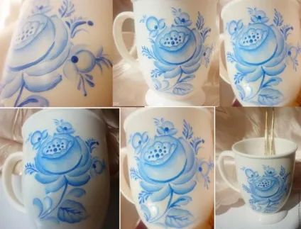 Гжельская розпис, розписуємо кухоль - ярмарок майстрів - ручна робота, handmade (гжель) Гжельская розпис, розписуємо кухоль - ярмарок майстрів - ручна робота, handmade
