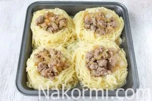 Гнізда з фаршем в духовці рецепт з фото крок за кроком, секрети приготування