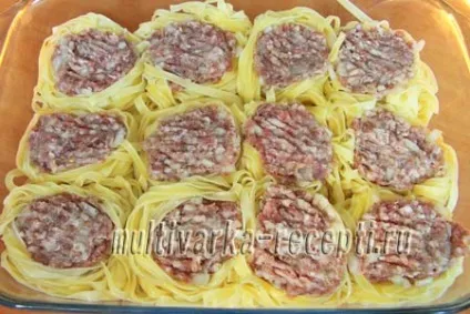 Гнізда з макаронів з фаршем в духовці покроковий рецепт (макаронів) Гнізда з макаронів з фаршем в духовці покроковий рецепт