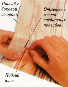 Як підшивати штори - крій та шиття (бічних сторін низу) Як підшивати штори - крій та шиття