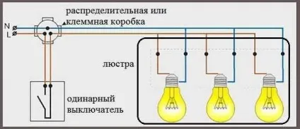 Як підключити люстру на 2, 3, 4, 5 і більше лампочок до вимикача (більше) Як підключити люстру на 2, 3, 4, 5 і більше лампочок до вимикача