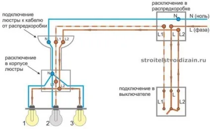 Як підключити люстру на 2, 3, 4, 5 і більше лампочок до вимикача (лампочок) Як підключити люстру на 2, 3, 4, 5 і більше лампочок до вимикача