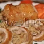Картопля з куркою і грибами у вершковому соусі