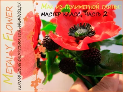 Керамічна флористика маки - майстер клас, частина 2, metally flower (холодний фарфор маки) Керамічна флористика маки - майстер клас, частина 2, metally flower