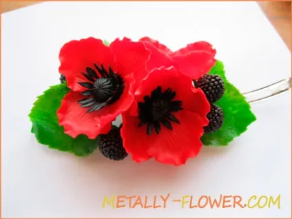 Керамічна флористика маки - майстер клас, частина 2, metally flower (маки з полімерної глини фото) Керамічна флористика маки - майстер клас, частина 2, metally flower