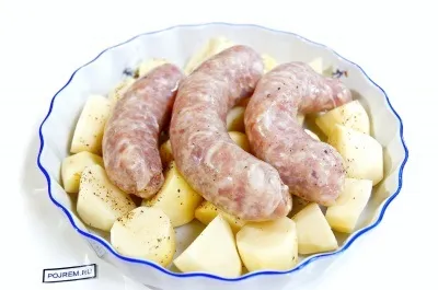 Ковбаски з картоплею - покроковий рецепт з фото як приготувати