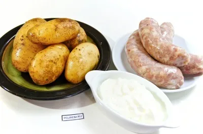 Ковбаски з картоплею - покроковий рецепт з фото як приготувати
