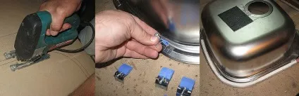 Кріплення мийки до стільниці