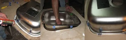 Кріплення мийки до стільниці