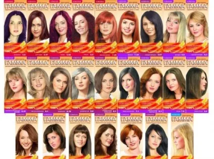 Фарба для волосся гамма палітра, опис і вартість (волосся) Фарба для волосся гамма палітра, опис і вартість