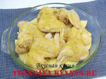 Курячі крильця, запечені в духовці з картоплею, рецепт з фото (запечені) Курячі крильця, запечені в духовці з картоплею, рецепт з фото