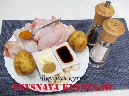 Курячі крильця, запечені в духовці з картоплею, рецепт з фото (рецепт) Курячі крильця, запечені в духовці з картоплею, рецепт з фото